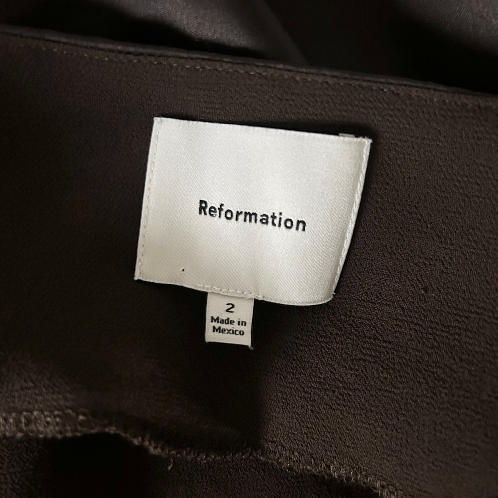 Reformation Brown Satin Cowl Neck Camisole - Picture 5 of 7